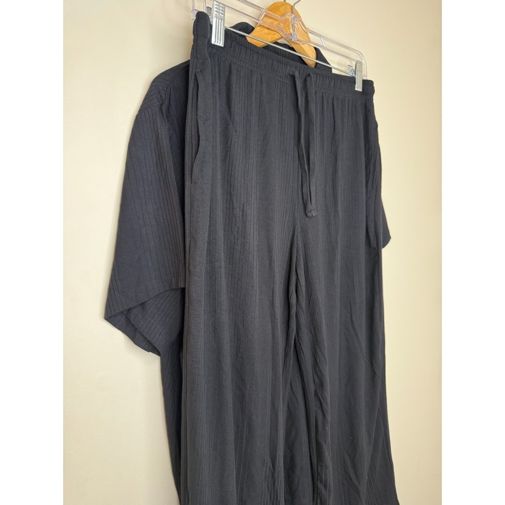 Carole Hochman Ribbed Button Front 2pc Lounge Set Black›Size 1X.  #20 - Picture 7 of 8